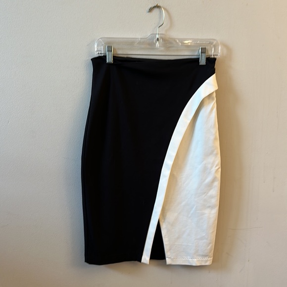 NEW Anthropologie x Eva Franco Black White Pencil Color block pointe skirt M/6 - Picture 4 of 9